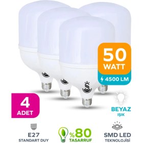 Resim ŞANLED 50W Tasarruflu E27 Beyaz Işık Torch LED Ampul-4 Adet 