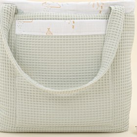 Resim Bebek Bakım Çantası - Açık Yeşil Petek - Su Yeşili Güneş 