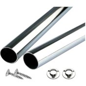 Resim KROM KAPLAMA 0-90 CM Dolap İçi Askı Borusu - Askılık Boru + 2 ADE 