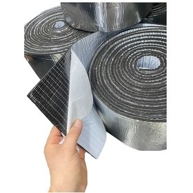 Resim Kauçuk Bant Oto Ses Yalıtımı 6mm Alüminyum Folyolu 20 Cm X 10 Met 