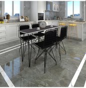 Resim Knsz masa sandalye takımı hem75mazlum grisyh 140*040 sm 4 sandalye syhsyh sırt minderli 