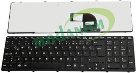 Resim Sony Vaio SVE1512C4E ile Uyumlu Klavye Türkçe Siyah Çerçeve 
