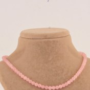 Resim OSMANLI DEĞERLİ TAŞ Sertifikalı Pembe Kuvars 6mm Kolye (DÜĞÜMSÜZ) 