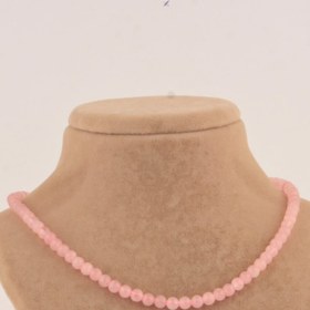 Resim OSMANLI DEĞERLİ TAŞ Sertifikalı Pembe Kuvars 6mm Kolye (DÜĞÜMSÜZ) 