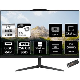 Resim MSI Modern AM242 i5 1235U 8GB 256GB SSD 23.8" FHD IPS W11P All In One PC Siyah & PER4 BELLEK 