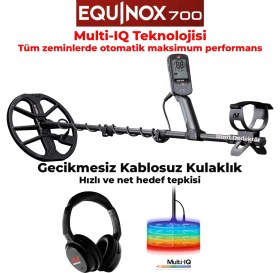 Resim Minelab Equınox 700 Izmit Dedektör Profesyonel Metal Altın Define Arama Dedektörü Su Geçirmez Multiıq 