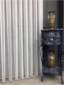 Resim Taç Normal Pile Kalın Çizgili Tül Perde Tek Kanat, 3LUCIZGILINORMAL, 280 x 260 