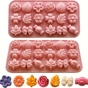 Resim 18 Delikli Silikon Fırın Kalıbı, Kurabiye, Çikolata, Şeker, Kek, Buz Küpleri, Reçel, Gummibärchen, Puding, Tulip Şekilli Silikon Kalıp, Doğum Günü, Düğün, Parti, Fırın Kalıpları 