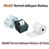 Resim Tekamo 80x80 Termal Adisyon Yazıcı Kağıdı Rulosu 50 Adet 5 Paket 