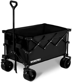 Resim WORKPRO WP285016 100Kg 4 Tekerli Katlanabilir Ağır Hizmet Taşıma Arabası/Plaj Arabası 