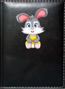 Resim Promosyon Denizi Sevimli Tavşan 2 Görselli Siyah Ruhsat Kabı 