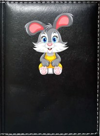 Resim Promosyon Denizi Sevimli Tavşan 2 Görselli Siyah Ruhsat Kabı 