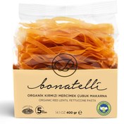 Resim BONATELLİ Organik Kırmızı Mercimek Çubuk Makarna 400g 
