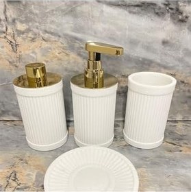 Resim System Reçine Tezgah Üstü Pamukluk Beyaz-Gold 149X80X80 Mm 