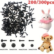 Resim 200/300 Adet Mini Siyah Plastik Gözler, Dikiş ve Keçeleme İçin Küçük Top Şekilli El İşi Ayılar Bebekler Oyuncak Hayvan Yapımı (Mini Boyut, Yıkama veya Arka Parça Yok) 
