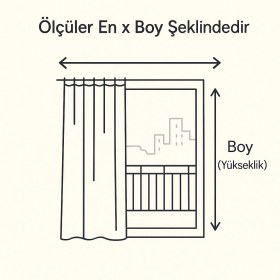Resim Ceylan Home Balkon Perdesi Bağcıklı Halkalı Ölçü Seçenekli Gri Çizgili Gri 