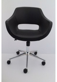 Resim Ultra Siyah Deri Ofis Sandalyesi 