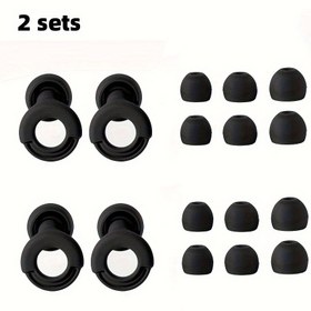 Resim HUAK 2 set - Sessiz Silikon Kulak Tıkacı - Süper Yumuşak, Uyku, Yüzme, İş için Yeniden Kullanılabilir Silikon, Kulak Uçları XS/ S/ M/ L 