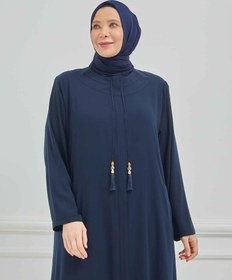Resim Umrelik Sade Büyük Beden Ferace Lacivert | 204105 - 54 / Lacivert 