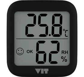 Resim Vıt Iç Mekan Dijital Isı ve Nem Ölçer Siyah Termometre BVT17 