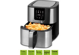 Resim Goldmaster Brenda 7 Litre Inox Geniş Hazneli Xxl Dokunmatik 8 Ön Ayarlı Airfryer Sıcak Hava Fritözü 
