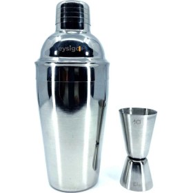 Resim Mediterian Paslanmaz Çelik 2 Parçalı Kokteyl Shaker Seti 500 ml, şık ve dayanıklı tasarım 