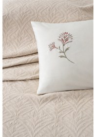 Resim Çift Kişilik Nakışlı Jakarlı Pike-yatak Örtüsü Takımı-daniela Bej Bej 