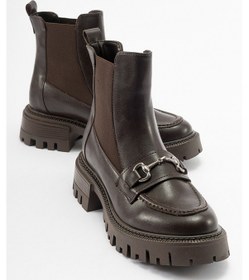 Resim Luvishoes Vesper Kahverengi Tokalı Kadın Chelsea Bot Kahverengi 