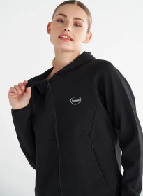 Resim hummel Tech Zip Hoodie 922436-2001 Siyah Kadın Fermaurlı Hoodie 
