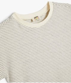 Resim Koton Erkek Çocuk T-shirt Ekru Çizgili 24yy59002936 Y5973 4skb10269tk Ekru 