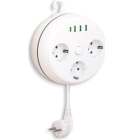 Resim Vea Ve-26583 3'lü 1.5metre Kablolu 3usb+type-c Girişli Akım Korumalı Grup Priz 1.5 M 