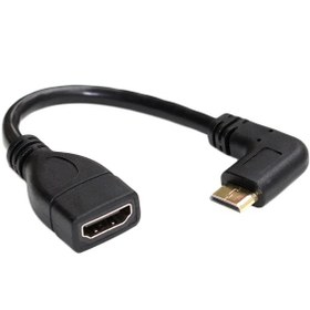 Resim Mini hdmı L tipi 90 derece to hdmı dişi sağ açılı mini hdmı kablo 