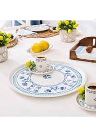 Resim Zuccii Home Santorini Yuvarlak Tepsi - Renkli - 35,5 Cm Çok Renkli 