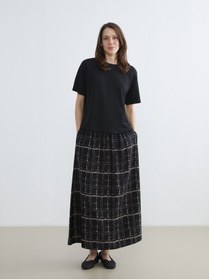 Resim LC Waikiki TexX Store Kalitesi Beli Lastikli Desenli Belmando Kloş Etek 
