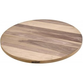 Resim Masifart Scipio Ceviz 140 Lık Yuvarlak Tabla Cilasız Ham Ahşap 