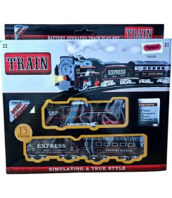 Resim Brother Toys Pilli Işıklı Rayların Kralı Oyuncak Tren Seti Ekspres 13 Parça 