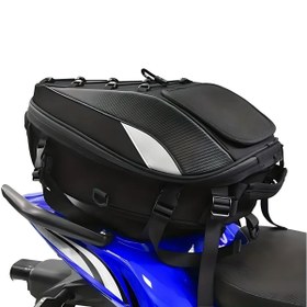 Resim Motosiklet Çanta Su Geçirmez Fonksiyonlu Sırt Eşya Kask Çantası Heybe Büyük Kapasiteli 30L-40L 