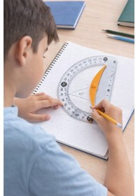 Resim Dayanıklı Açı Ölçer 12 Cm 1 Adet Plastik İletki Şeffaf Geometri Matematik Çizim Ölçme Seti Okul Ders 