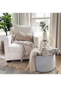 Resim Mavaux Clover Özel Pamuklu Saplı Jüt Battaniye Sepeti Hasır Oyuncak Sepeti Jüt Çamaşır Sepeti 40-30 Gri 