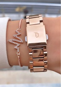 Resim Tom Jones Mrd12046 Rose Gold Renk Kadın Kol Saati Bileklik Hediyeli 