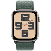 Resim Apple Watch SE GPS + Cellular 44 mm Yıldız Işığı Alüminyum Kasa ve Göl Yeşili Spor Loop (MXGV3TU\u002FA) 