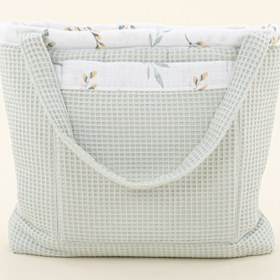 Resim Bebek Bakım Çantası - Açık Yeşil Petek - Yapraklar 