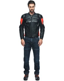 Resim Dainese Racing 4 Deri Ceket Kırmızı - Siyah 