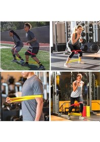 Resim Buffer 5'li Egzersiz Direnç Bant Seti Pilates Crossfit Ekipmanları 