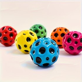 Resim 1/2 Adet Paket Süper Esnek Tam Baskı PU Köpük Çok Delikli Yüksek Zıplayan Petek Ay Topu, İç ve Dış Mekan Etkileşimli Oyuncak ile Koordineli Gelişim için Yenilikçi Oyuncaklar 