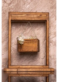 Resim Dekoratif Ahşap Kapı Girişi Çiçeklik 