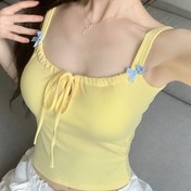 Resim Kadınlar için Sırt Dekolteli İç Çamaşırı, Güzel Bir Sırt Dekoltesi İçin Bağcıklı Kurdele ve Göğüs Yastığı ile İnce Askılı Atlet, Seksi ve İnce Bir Kıyafet İçin Mükemmel 