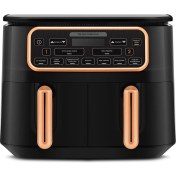Resim Karaca Air Pro Cook Duo Copper Ev Yemeği Xxxl 4+4 Litre Airfryer Copper 8 Kişilik 