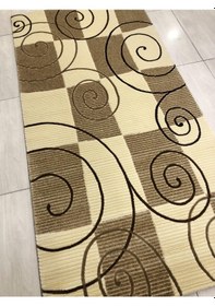 Resim Saray Halı Vizyon 10325 A 100X200 Kahve Krem 2 Metre Yolluk ! 