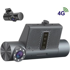 Resim Techsmart 3 Kanal 4g Araç Kamera Ön + İç + Harici Kamera 1080p Full Hd, Wifi, Gps, Gece Görüşlü Dvr 